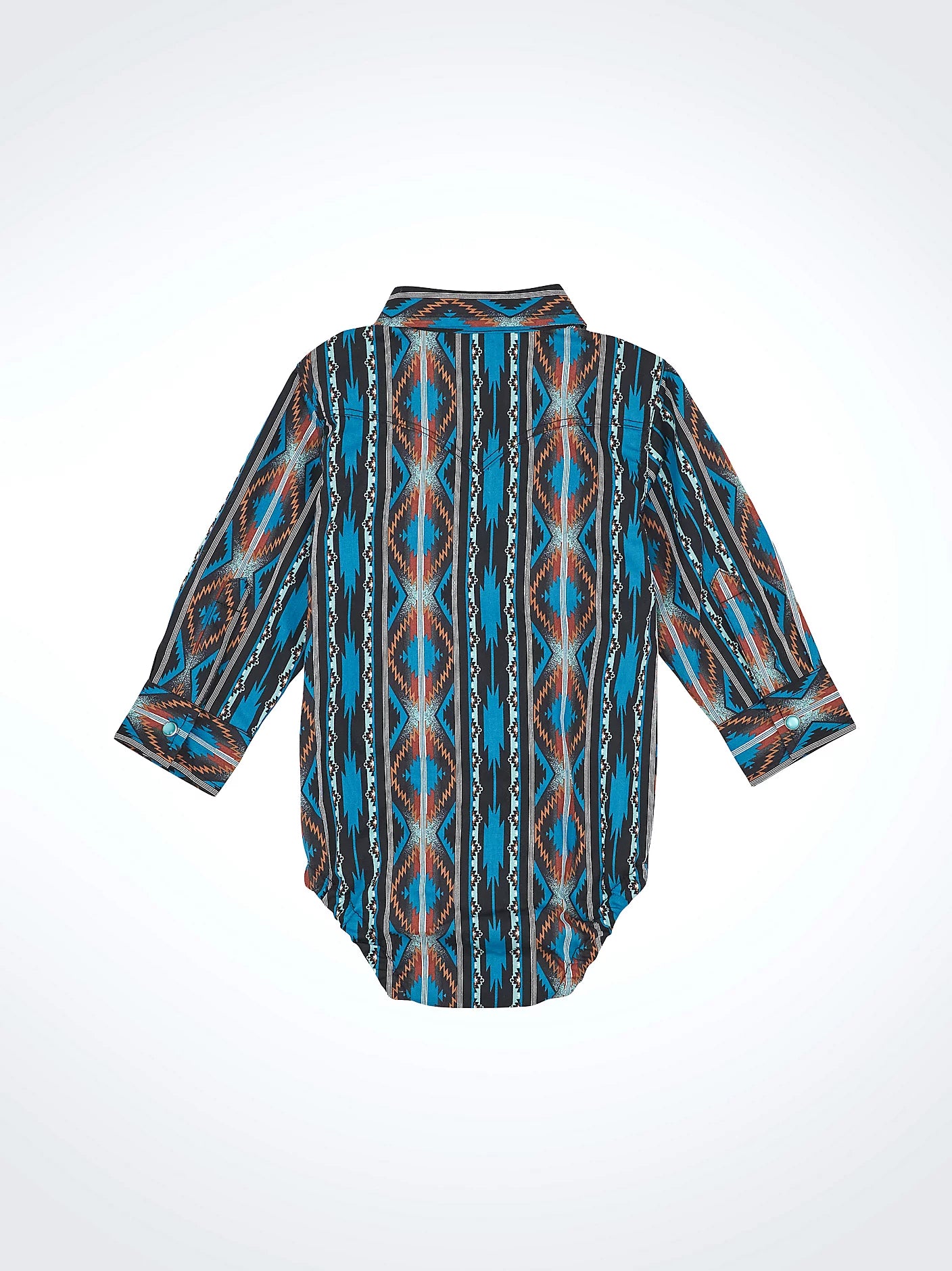 BABY BOY'S LONG SLEEVE CHECOTAH WESTERN SNAP BODYSUIT