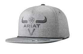 ARIAT CLOTH LONGHORN HEATHER BLACK - HATS CAP