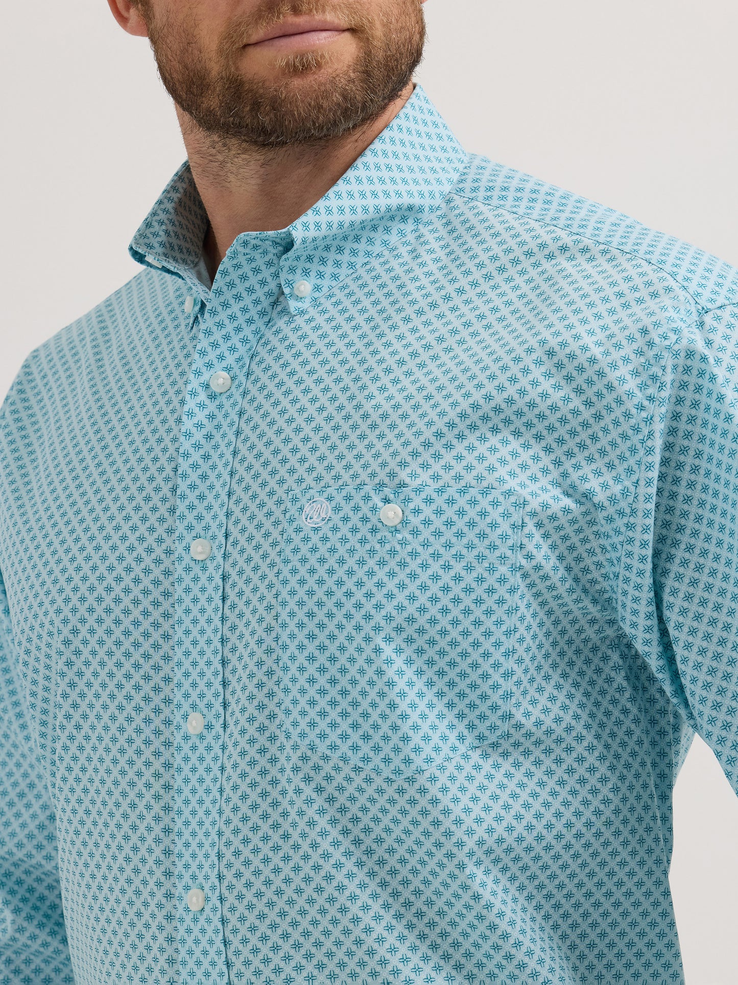 WRANGLER CLASSIC RELAXED FIT TEAL PRINT