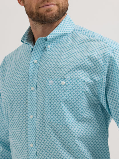 WRANGLER CLASSIC RELAXED FIT TEAL PRINT