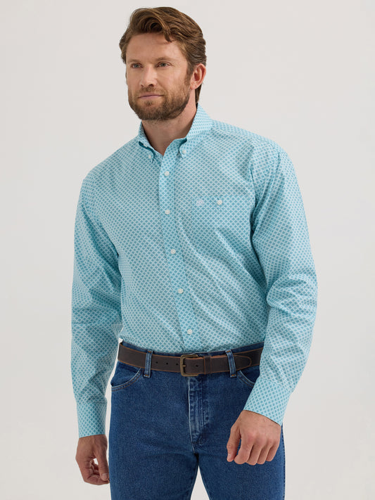 WRANGLER CLASSIC RELAXED FIT TEAL PRINT