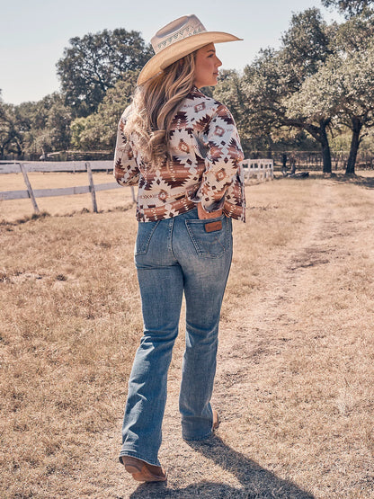 Women's Western Printed Boyfriend Jacket