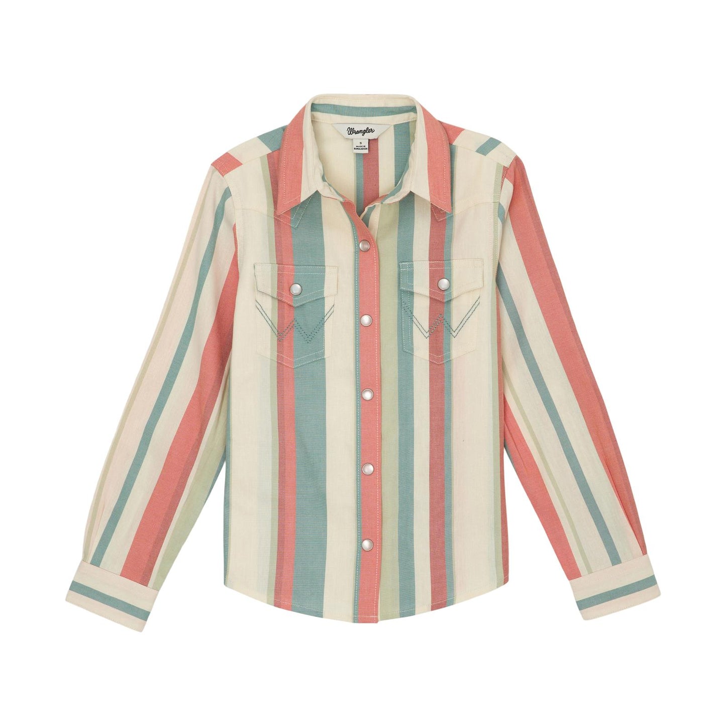 Girl's Striped Western Snap Shirt