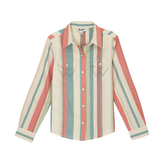 Girl's Striped Western Snap Shirt