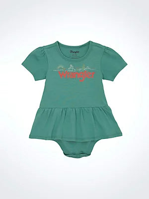 Baby Girl's Short Sleeve Logo Skirted Bodysuit