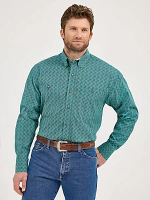 Wrangler® George Strait™ Long Sleeve Button Down Two Pocket Shirt