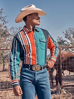 Vintage-Inspired Brushpopper Western Snap Workshirt