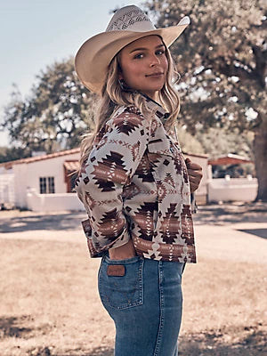 Women's Western Printed Boyfriend Jacket