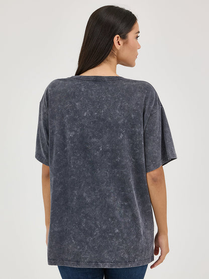 Women's Acid Wash Graphic Oversized Tee