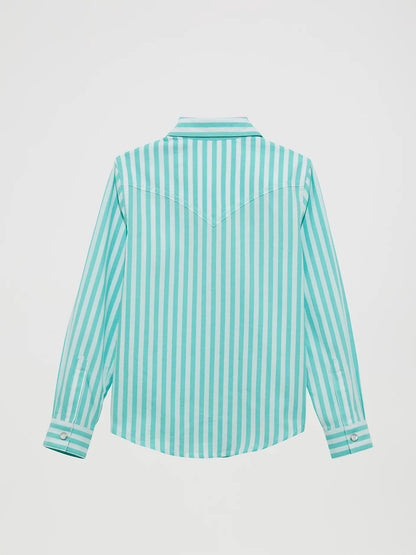 Girl's Striped Western Snap Shirt