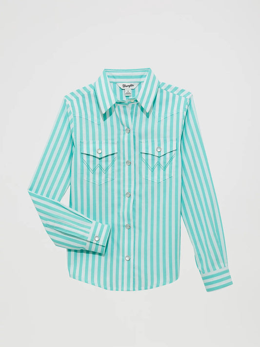 Girl's Striped Western Snap Shirt