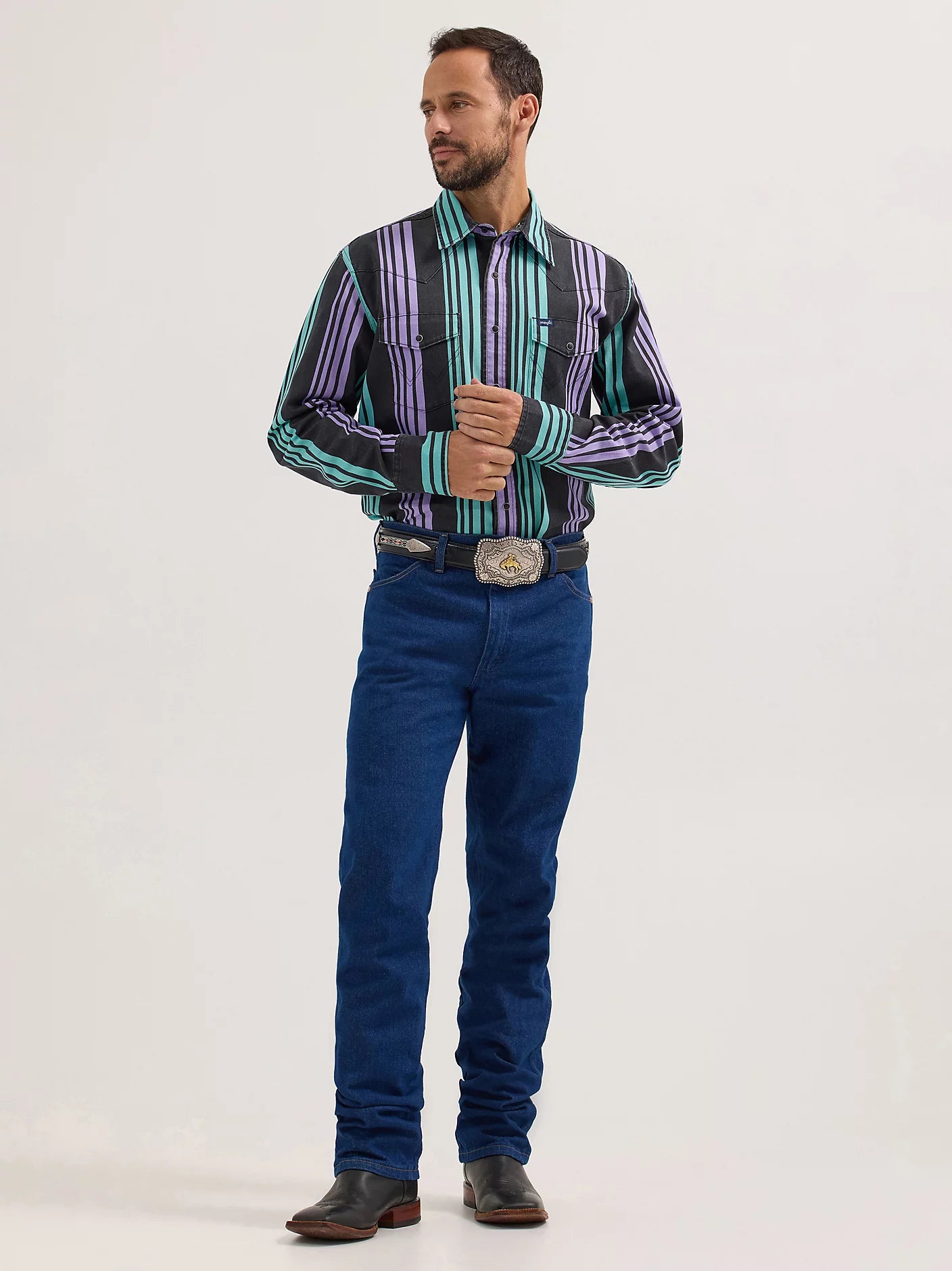 Vintage-Inspired Brushpopper Western Snap Workshirt