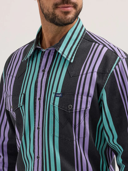 Vintage-Inspired Brushpopper Western Snap Workshirt
