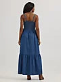 Women's Smocked Bodice Denim Maxi Dress