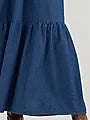 Women's Smocked Bodice Denim Maxi Dress