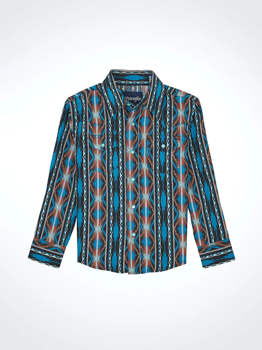 BOY'S CHECOTAH LONG SLEEVE WESTERN SNAP SHIRT