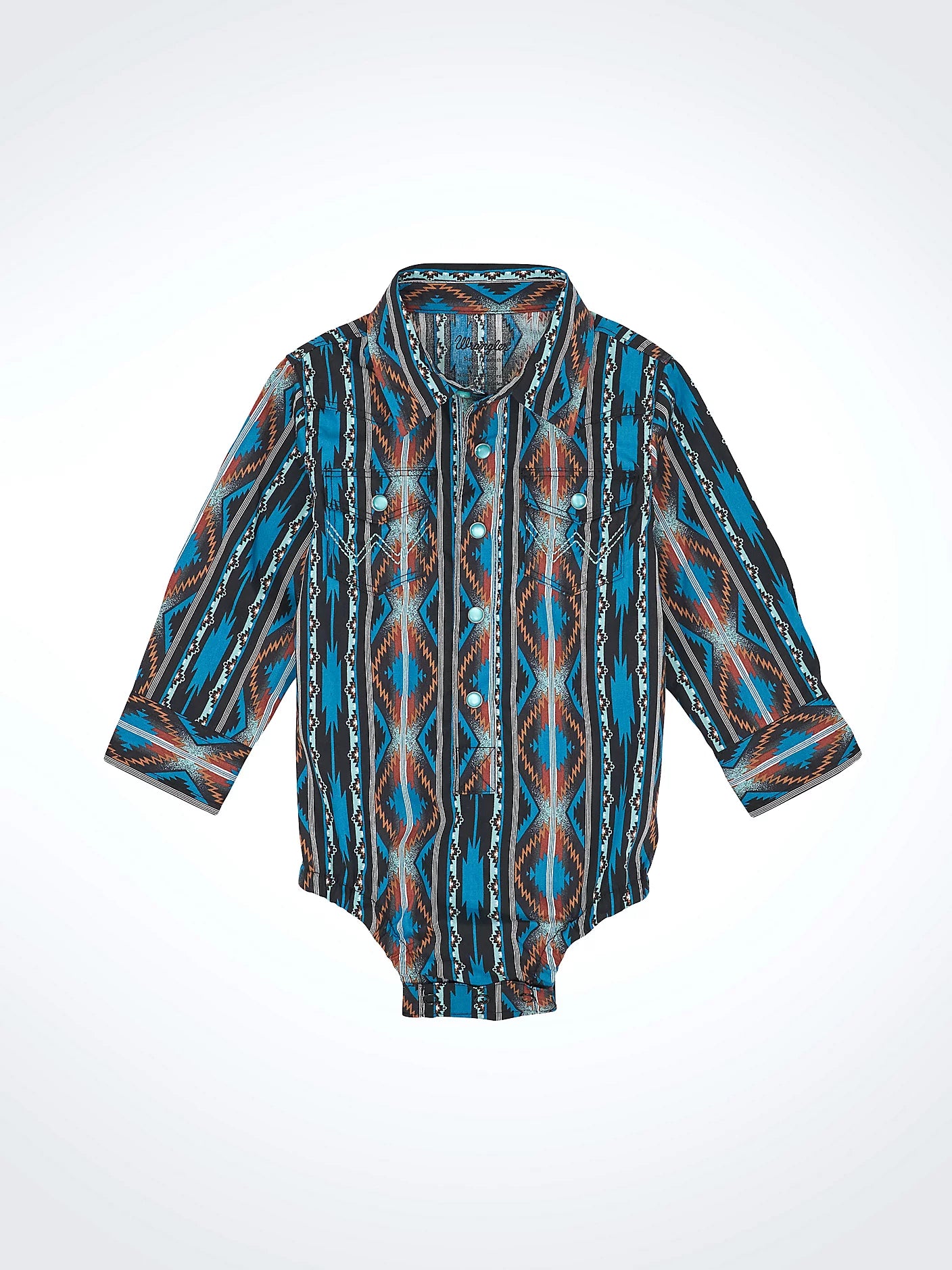 BABY BOY'S LONG SLEEVE CHECOTAH WESTERN SNAP BODYSUIT