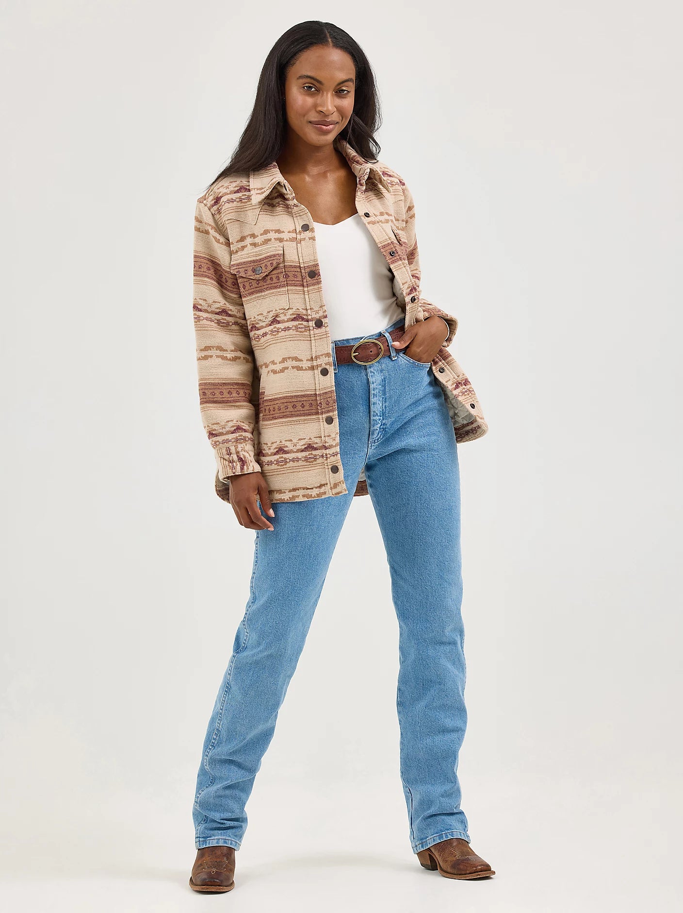 Women's Wrangler Quilt Lined Jacquard Shacket