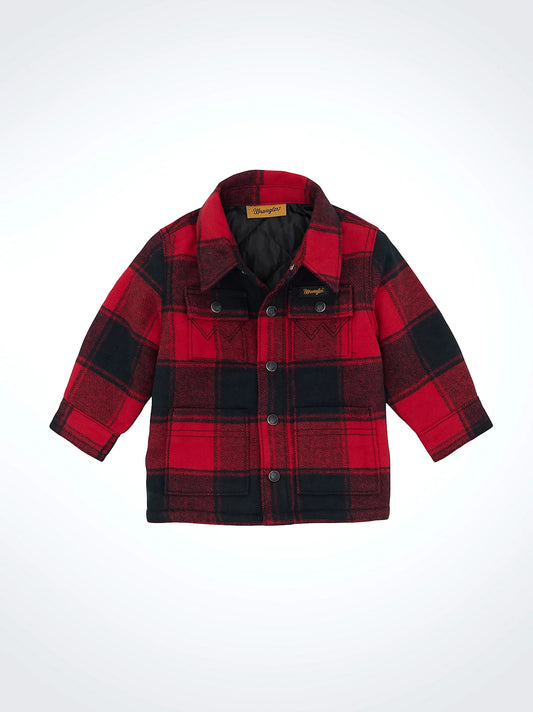 Little Boy's Wrangler Quilt Lined Flannel Shirt Jacket