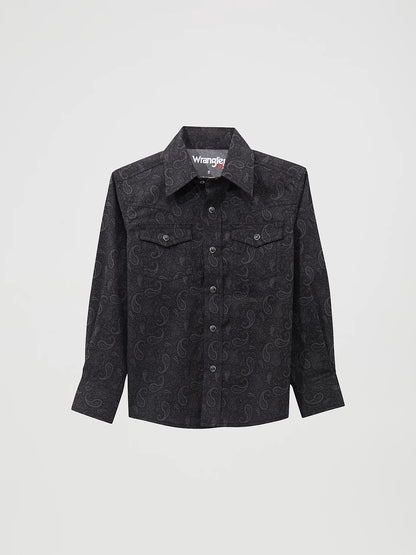 BOY'S WRANGLER® 20X® ADVANCED COMFORT WESTERN SNAP PRINT SHIRT