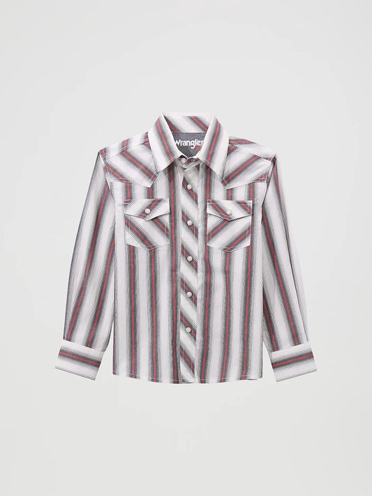BOY'S WRANGLER® 20X® ADVANCED COMFORT WESTERN SNAP PRINT SHIRT