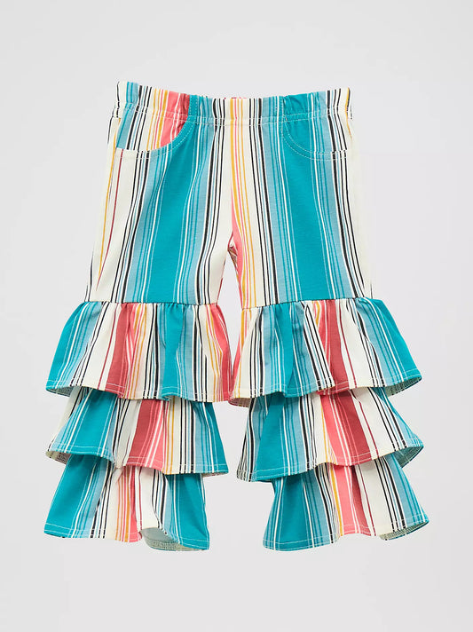 LITTLE GIRL'S PRINTED TIERED FLARE JEAN