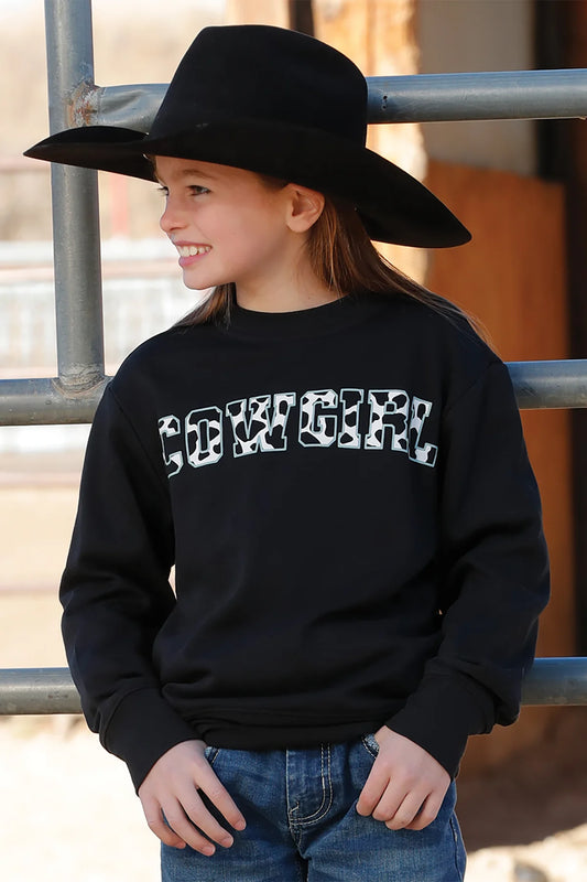 CINCH GIRLS BLACK COWGIRL SWEATSHIRT