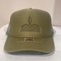 Army Green Cowboy boot Embroidered Trucker Hat