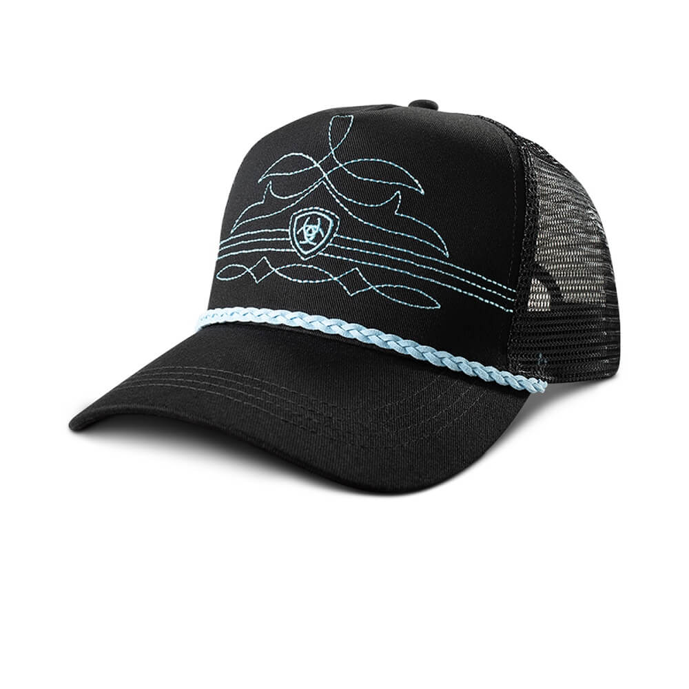 Ariat Mens Embroidered Bootstitch Cap Black