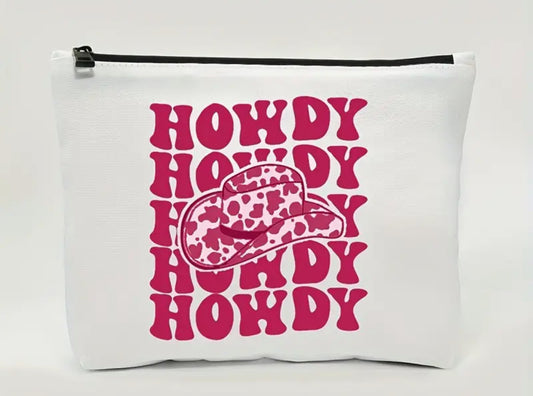 Dark Hot Pink Vintage Western Country Cow Print Cowboy Hat Howdy