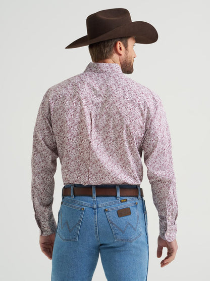 WRANGLER BURGUNDY PAISLEY PRINT - MENS SHIRT