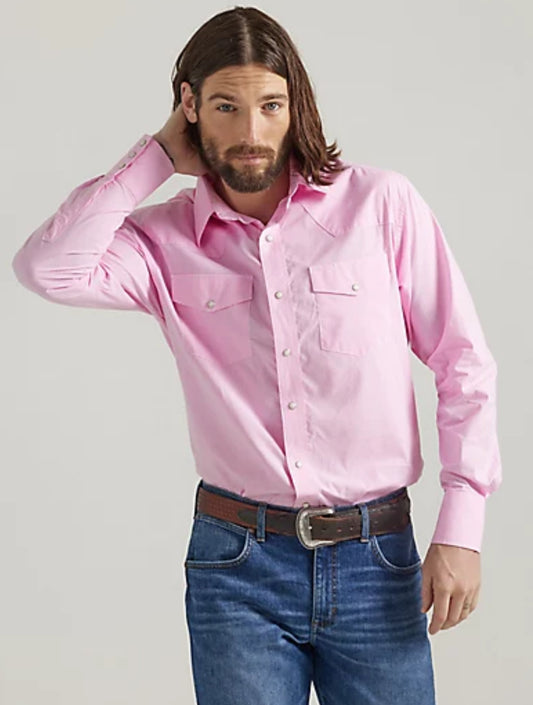 Wrangler® Bucking Cancer Long Sleeve Shirt