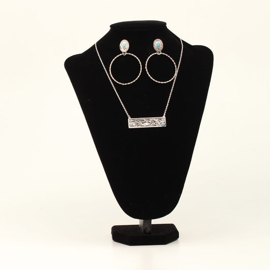 SILVER STRIKE® FLORAL PENDANT SILVER JEWELRY SET