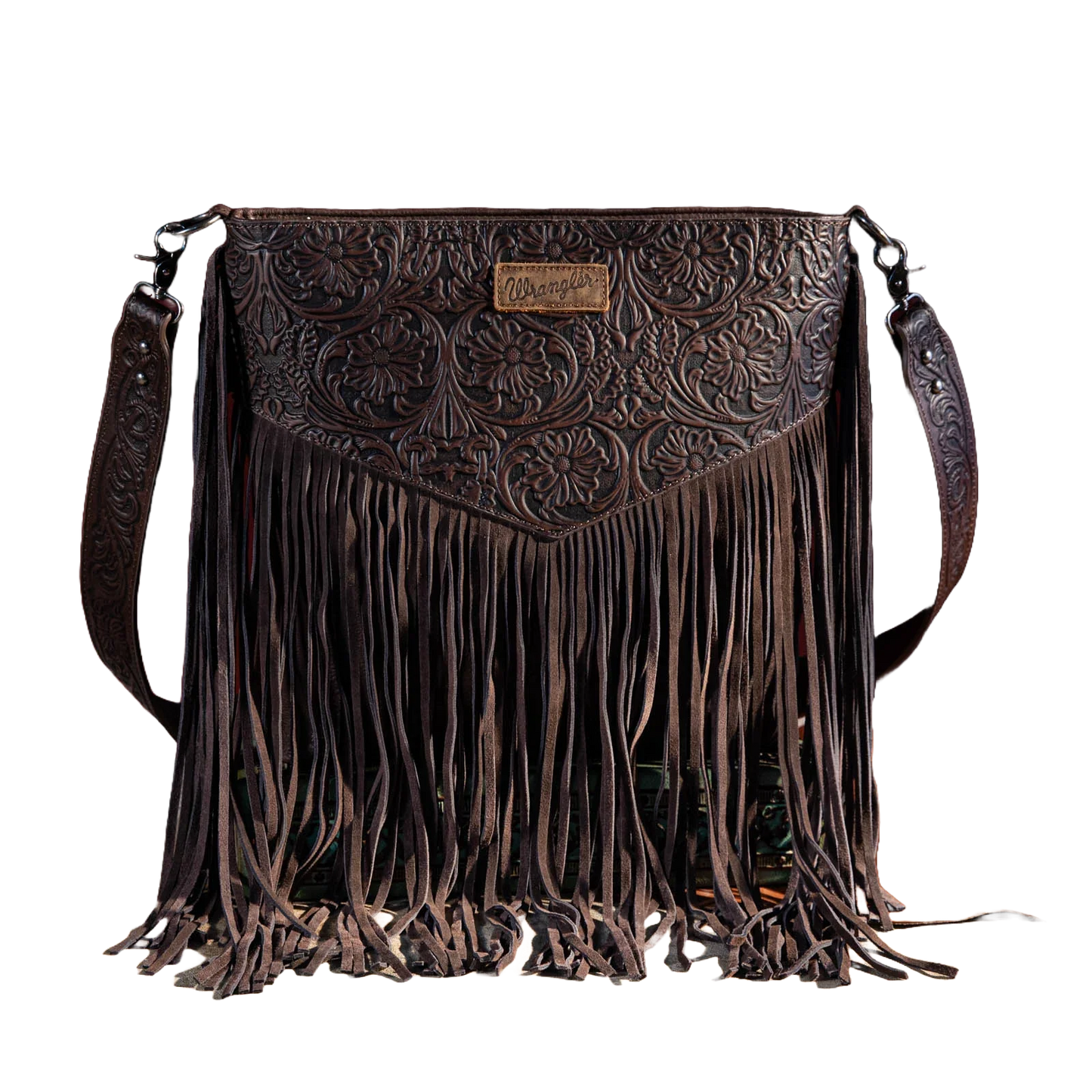 Montana West Wrangler Vintage Floral Embossed Crossbody Purse