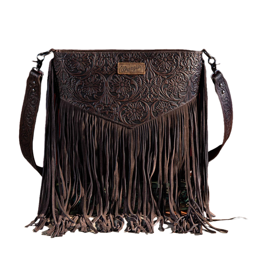 Montana West Wrangler Vintage Floral Embossed Crossbody Purse