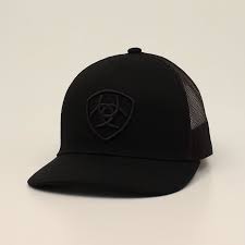 ARIAT BLACK ON BLACK SHIELD LOGO