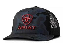 Ariat Mens Cap SnapBack Camo 3D Embroidered Logo Navy