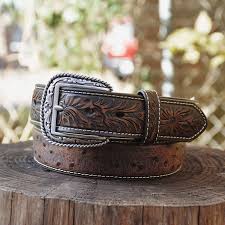 Men's Ariat Embossed Ostrich Print Belt