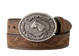 Nocona Baby Bucker Infant Horse Head Buckle Leather Belt