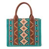 Wrangler Ladies Southwestern Small Turquoise Crossbody Tote Bag