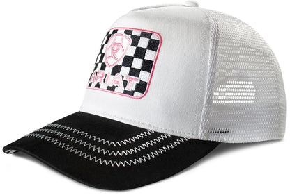 Ariat Western Women Cap Baseball Hat Checker Embroidered Patch White