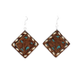 Blazin Roxx Ladies Embossed Leather Brown Drop Earrings